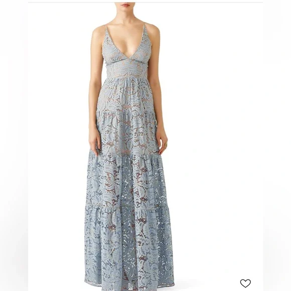 Dress the Population | Dresses | Dress The Population Blue Melina Lace Maxi  | Poshmark